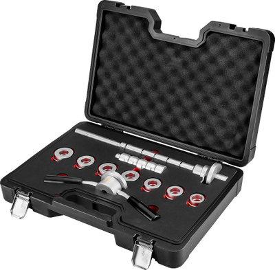 Set veglash NEO Tools 10-588, për kushineta koke drejtimi, 7 adapterë 32–46 mm, në valixhe plastike e zezë