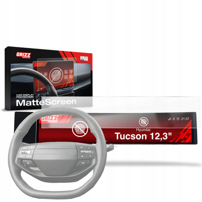 Заштитна фолија за екран GRIZZ MatteScreen за Hyundai Tucson 12.3", мат, против отпечатоци од прсти