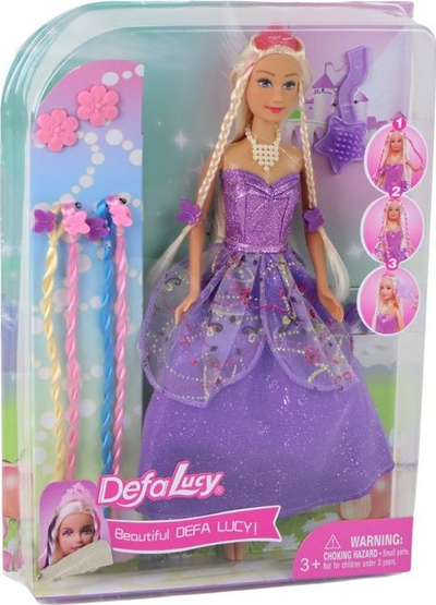 Kukull princeshë Defa Lucy, 30 cm, me gjëra për flokët, vjollcë