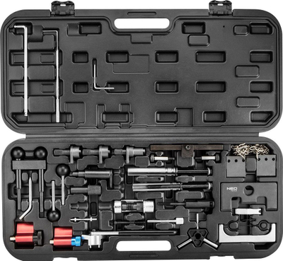 Set bllokimi faze Neo Timing Lock, për motorë benzine dhe nafte, për makinat e grupit VAG, në kuti plastike të zezë