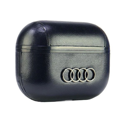 Mbulesë kufjesh Audi me logo të madhe për AirPods Pro 2, lëkurë, e zezë