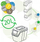 Set me shporta mbeturinash Prosperplast (CEN-68347), 3 shporta, 20 L, të hirta