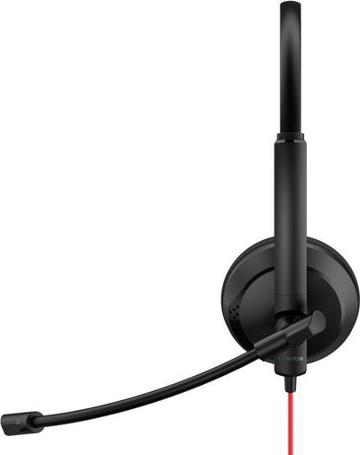 Kufje konferencash Canyon HS 7, 3.5mm dhe USB, mikrofon me anulim zhurme, të zeza