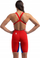 Kostum gare për not Speedo Fastskin LZR Pure Valor 2.0, openback kneeskin, për goca, i kuq me blu