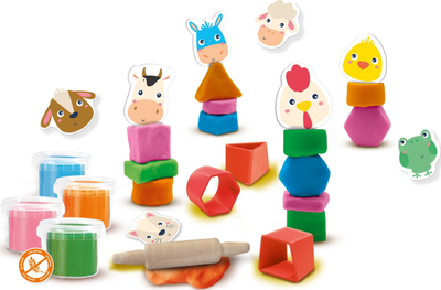 Set plasteline Ses Creative My First Dough Shape Stacking Animals, 1-4 vjeç, shumëngjyrësh
