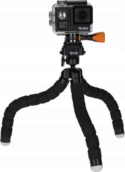 Mini tripod Rollei Monkey Pod, me këmbë që përkulen, me kokë me top, i zi