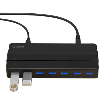 Hub USB Orico 7 porta, USB 3.0, me furnizim energjie, i zi