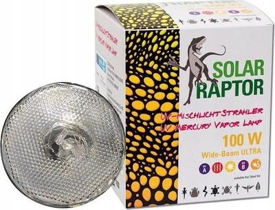 Llambë për terrarium Solar Raptor Mixed Light, 100W, bazë E27, e tejdukshme
