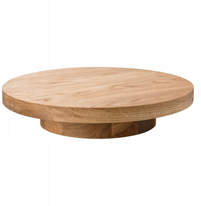 Pjatë e ulët rrumbullake Verlo Oak, 28 cm, dru lisi, ngjyrë natyrale