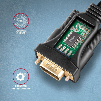 Adapter USB në RS-232 Axagon ADS-1PQN, kabllo 1.5 m, i zi