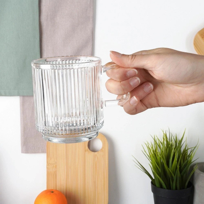 Set filxhanësh qelqi Vilde, 350 ml, 6 copë, transparentë me brinjëzim