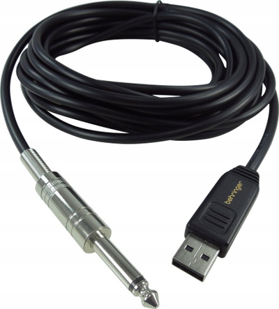 Kabllo ndërfaqe kitare Behringer Guitar 2 USB, 6.3mm në USB, për PC dhe Mac, e zezë