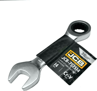 Çelës unazor me racë JCB Short, 14 mm, metalik