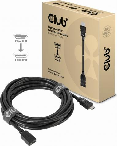 Kabllo zgjatëse HDMI Club3D High Speed, 4K 60Hz, 5m, e zezë