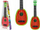 Ukulele lodër për kalamaj LEAN TOYS, plastik, 4 tela najloni, e kuqe jeshile
