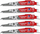 Tehe sharre reciproke Milwaukee AX me dhëmbë karbidi, 6", set 5 copë, të kuqe