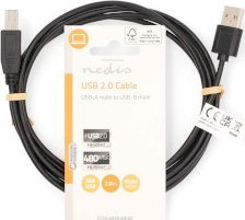 Kabllo printeri USB 2.0 A në B, 2m, e zezë