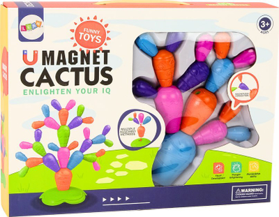 Lodër ndërtuese magnetike Magnetic Cactus, 16 elemente, shumëngjyrëshe