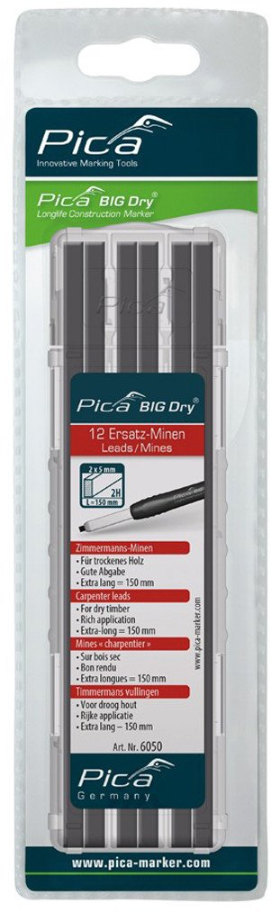Refill lapsi marangozësh Pica Big Dry Standard Hard, 12 copë, për dru