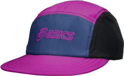 Kapele Asics 5 Panel, poliestër, rrip i rregullueshëm, rozë blu e zezë
