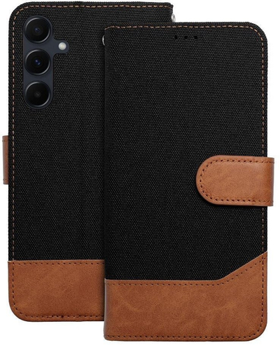 Këllëf libri GreenGo OEM JEANS për Xiaomi Redmi Note 14 4G, xhins, i zi
