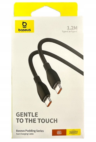 Kabllo karikimi Baseus Pudding Series, USB Type C në USB Type C 100W, 1.2m, e zezë