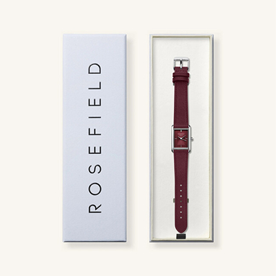Orë dore për femra Rosefield Heirloom Modern Burgundy HBBLS-H08, e kuqe e errët
