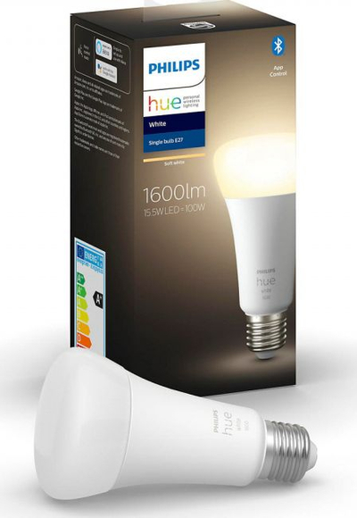 Паметна сијалица Philips Hue A67, ЛЕД 15.5W 1600lm, E27 Блутут, бела