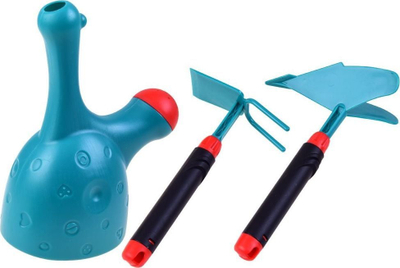 Set lodrash kopshti Dede Garden Tool Sets, 12 pjesë, karrocë plastike me vegla, ngjyrë kaltër