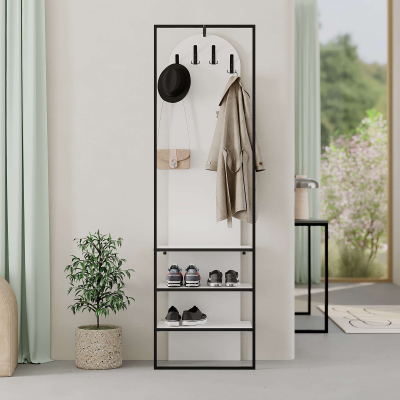 Paradhomë Decortie Archy 180x53x31.7cm, e bardhë/zezë