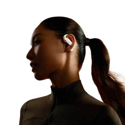 Kufje wireless Shokz OpenFit 2, Bluetooth, bateri 48 orë, bezhë
