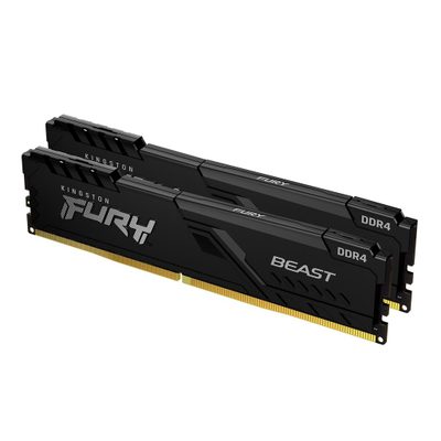Memorie RAM Kingston Fury Beast, 32GB DDR4 2666MHz CL16, kit 2x16GB, e zezë