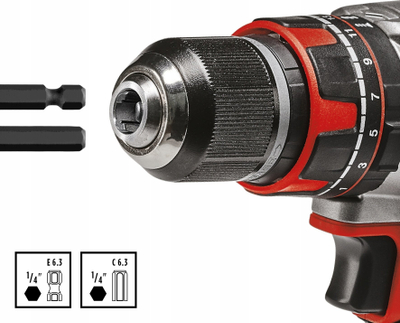 Set çelësa me biti Einhell, 21 pjesë, me racë 1/4", në kuti të vogël kompakte