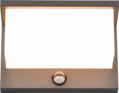 Aplike murale Trio Lighting Nestos, LED, me sensor lëvizje, IP54, ngjyrë antracit