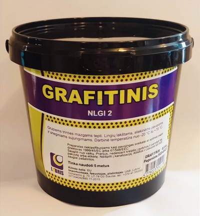 Yndyrë grafiti Lubris Grafitinis NLGI 2, 800g, kovë plastike, e zezë