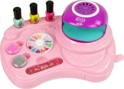 Set manikyr për fëmijë Lean Sport Nail Painting, llakë me shkëlqim, ngjitëse dekorative, llambë lodër