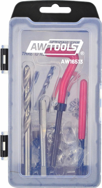 Set për ndreqje fijesh AWTools Thread Repair Kit M6x1.0, 30 copë, çelik HSS