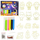 Set kreativ DIY Colorful 3D Painting, 12 figura plastike, 6 bojëra, shumëngjyrësh