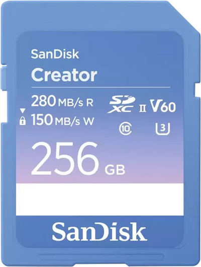 Kartë memorie SanDisk Creator SDXC, 256GB, Class 10 UHS-II U3 V60