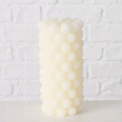 Qiri dekorativ Boltze Pearls, 14x7 cm, formë flluska, ngjyrë krem