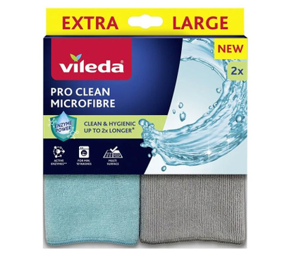 Leckë mikrofibër Vileda Pro Clean X2, paketim 2 copë, shumëpërdorimshme