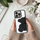 Mbrojtëse telefoni TEDDY BEAR për iPhone 13 Mini, PU TPU, me shkëlqim, e zezë