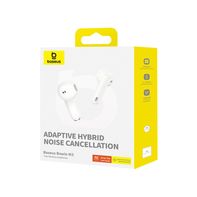 Безжични слушалки Baseus Bowie M3, True Wireless, ANC, бели