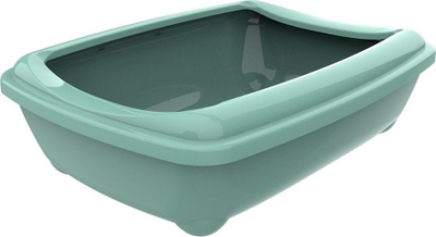 Tualet për mace Moderna Arist O Tray, 43 x 30.9 x 12.3 cm, me bordurë, jeshile