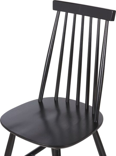Set me karrige ngrënieje Beliani Burbank, dru rubberwood, 2 copë, të zeza