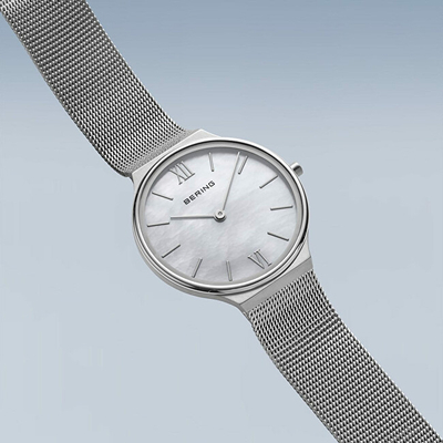 Orë grash Bering Ultra Slim 18434-000, e argjendtë
