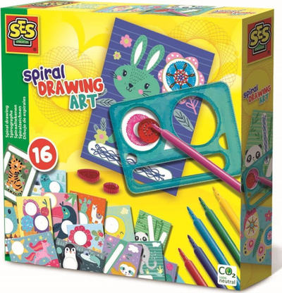 Set vizatimi me spirale SES Creative Spiral Drawing Art, 16 karta, 6 markerë, shumëngjyrësh