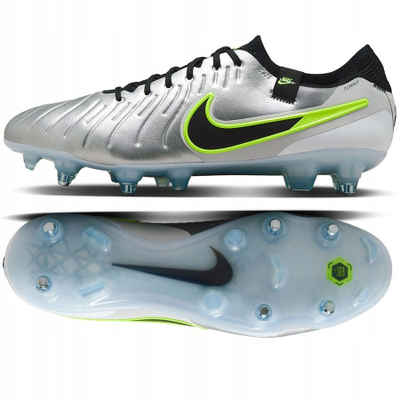 Këpucë futbolli Nike Tiempo Legend 10 Elite SG Pro AC, për terren të butë, për meshkuj, argjendi