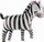 Balon foli Godan Zebra, 80x78cm, në formë zebre, bardh e zi