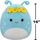 Lodër pelushi Squishmallows Natnat, 16", alien blu pastel, me kurorë me lule